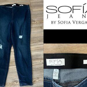 Sofia by Sofia Vergara Dark Blue Ripped Skinny Jeans